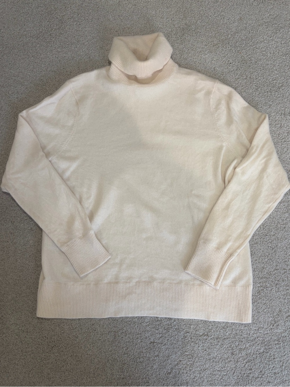 NWOT Lands End 100% Cashmere Turtleneck Sweater, Women’s Size 18 Cream Top